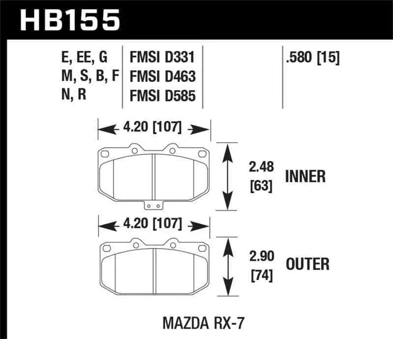 Hawk Performance HB155G.580