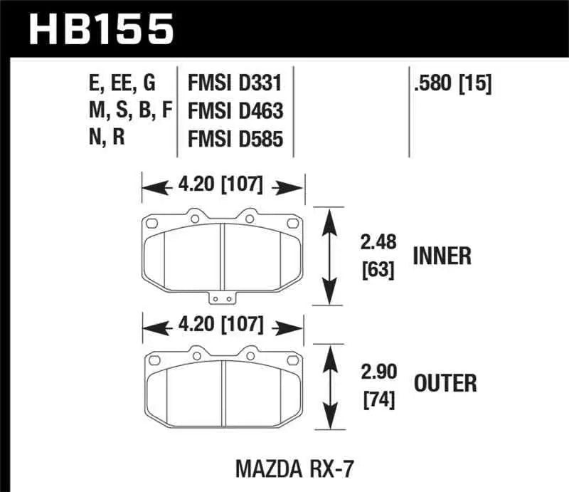 Hawk Performance HB155G.580