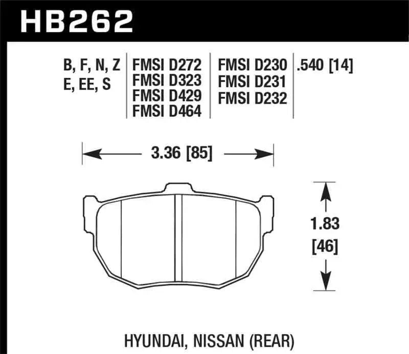 Hawk Performance HB262F.540