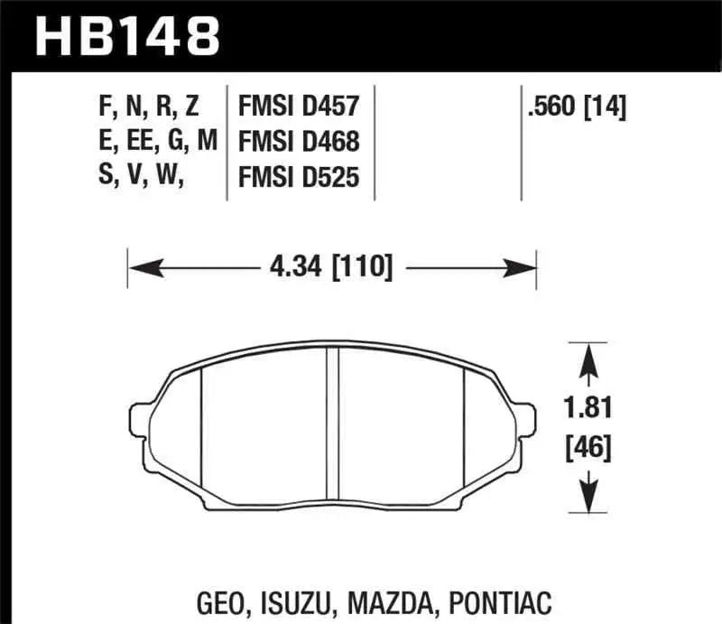 Hawk Performance HB148G.560