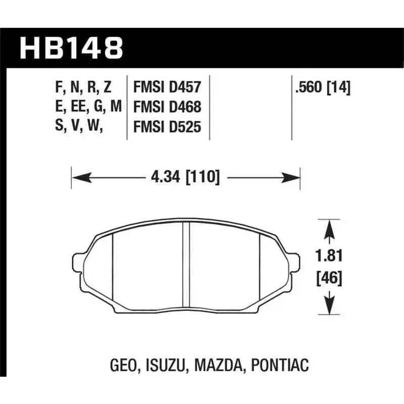 Hawk Performance HB148G.560