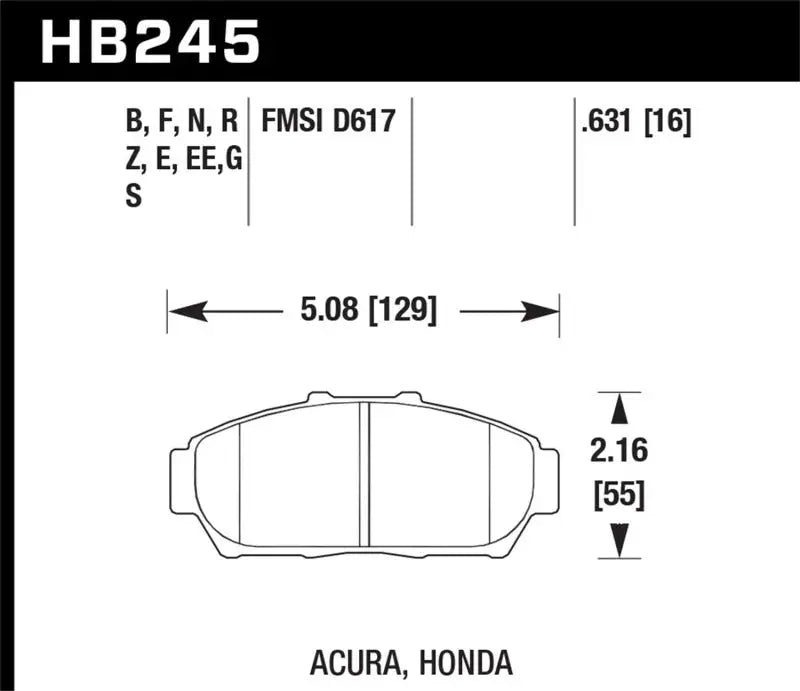Hawk 94-01 Acura Integra (excl Type R) Blue 9012 Race Front Brake Pads - Truck & Automotive