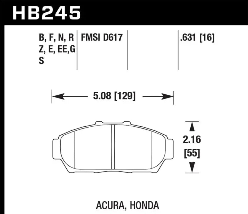 Hawk 94-01 Acura Integra (excl Type R) Blue 9012 Race Front Brake Pads - Truck & Automotive