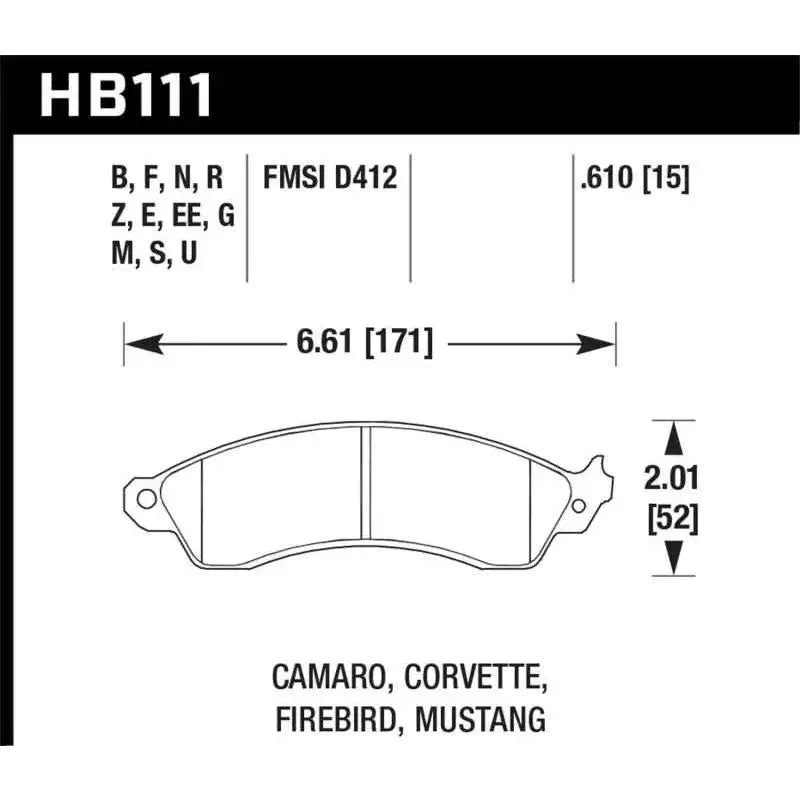 Hawk Performance Hawk 94-04 Mustang Cobra / 88-95 Corvette 5.7L / 88-92 Camaro w/ Hvy Duty Brakes Front HP+ Street Br