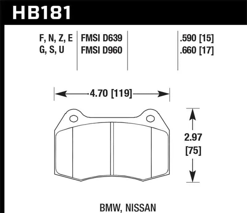 Hawk Performance Hawk 94-97 BMW 840CI/850CI HPS Front Street Brake Pads