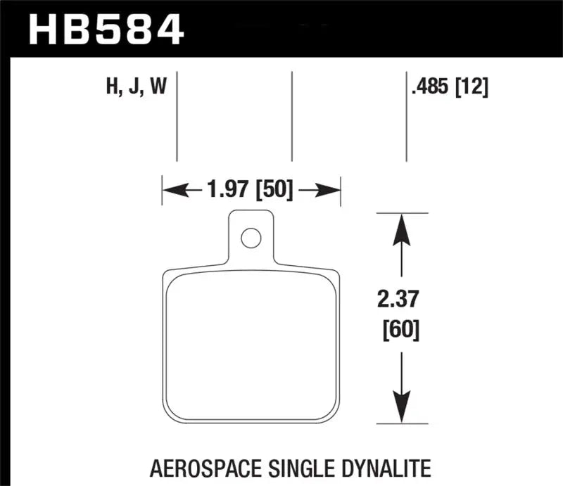 Hawk Aerospace Single Dynalite brake pads HB584 model