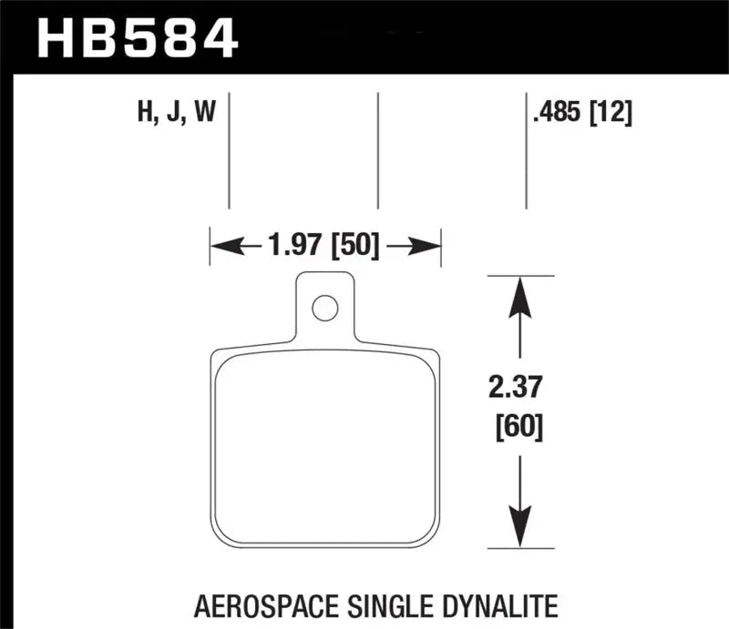 Hawk Aerospace Single Dynalite HB584 brake pads