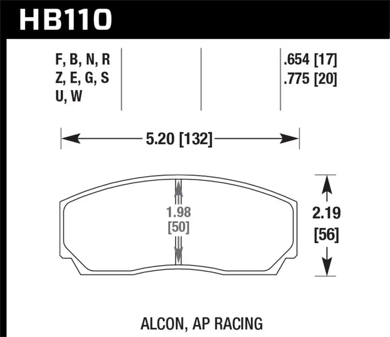 Hawk AP CP3307 / CP5040 / CP5200 Caliper DTC-70 Race Brake Pads 