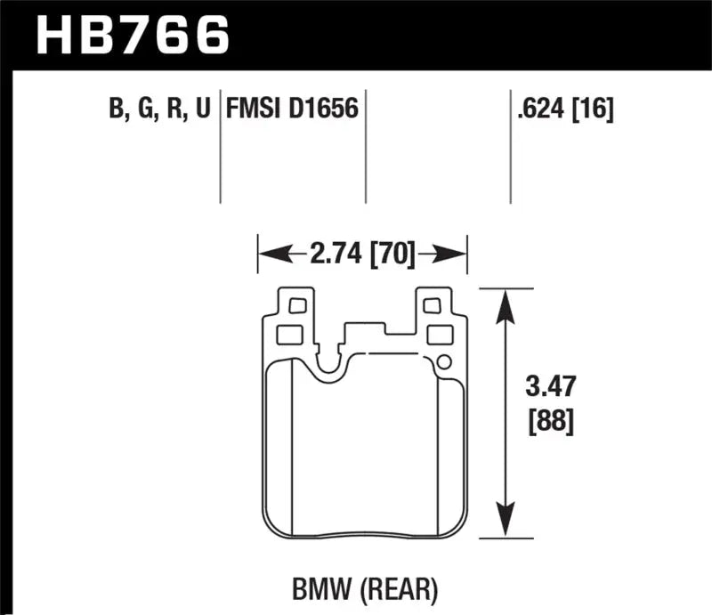 Hawk BMW M4 DTC-70 Race Rear Brake Pads - Truck & Automotive