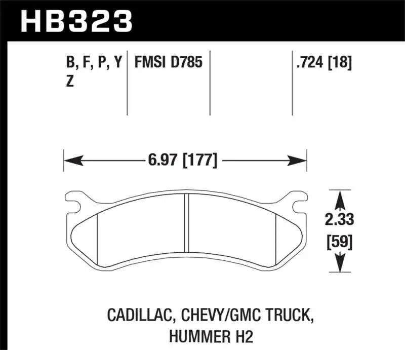 Hawk Chevy / GMC Truck / Hummer LTS Street Rear Brake Pads 