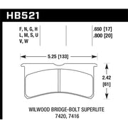 Hawk Performance HB521D.800 Hawk ER-1 Endurance Racing Brake Pads for Wilwood Motorsport Calipers