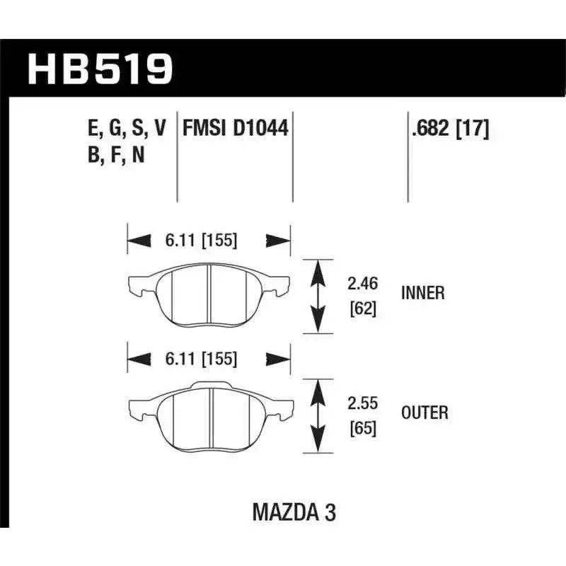 Hawk Performance HB519N.682