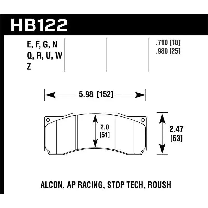Hawk Performance Hawk Stoptech ST-60 Caliper DTC-60 Race Brake Pads