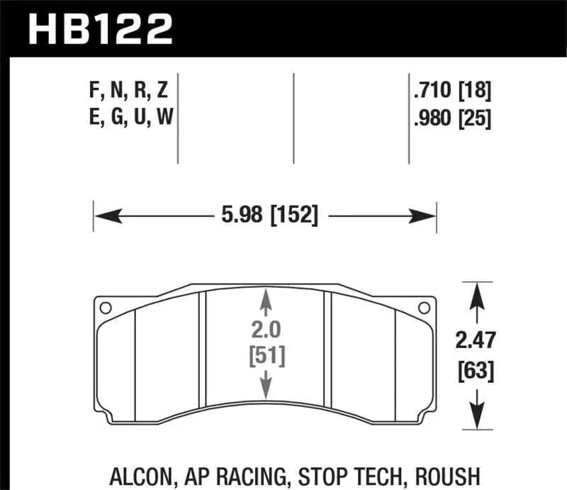 Hawk StopTech ST-60 Caliper HPS Street Brake Pads 