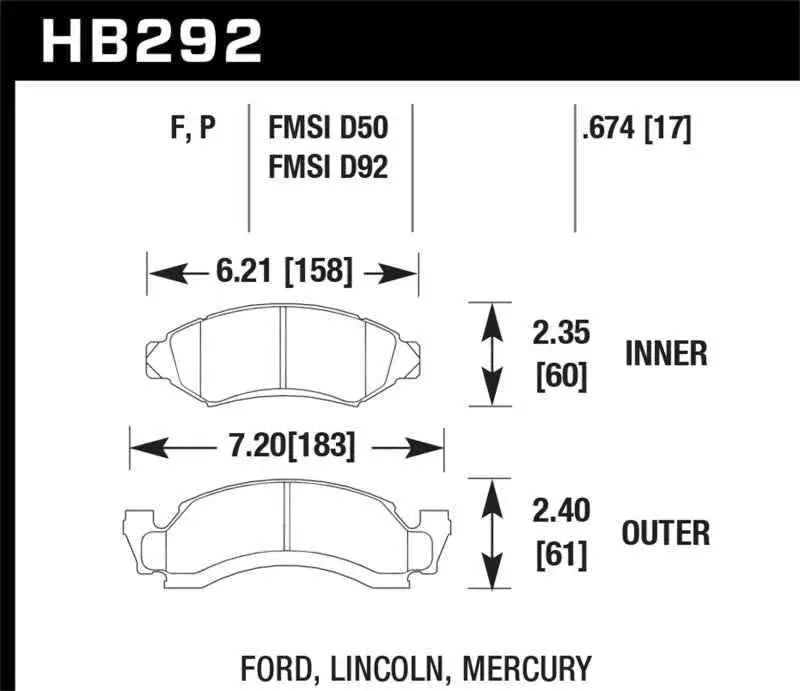 Hawk Performance HB292P.674