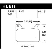 Hawk Performance Hawk Wilwood 7912 DTC-30 Race Brake Pads