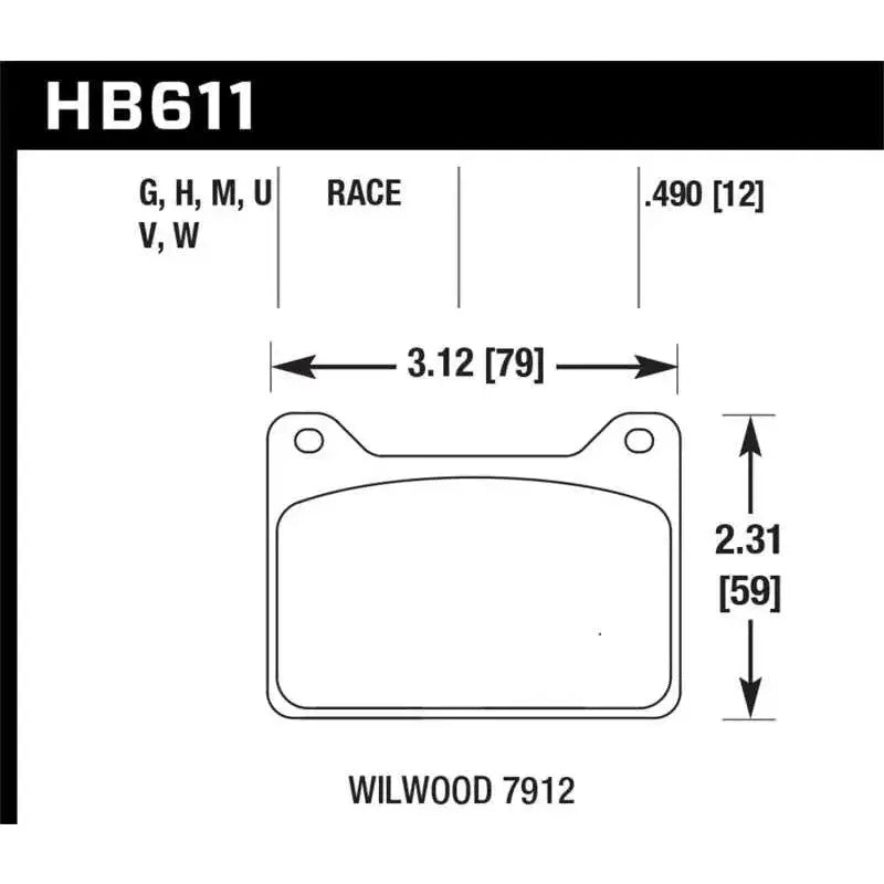 Hawk Performance Hawk Wilwood 7912 DTC-30 Race Brake Pads
