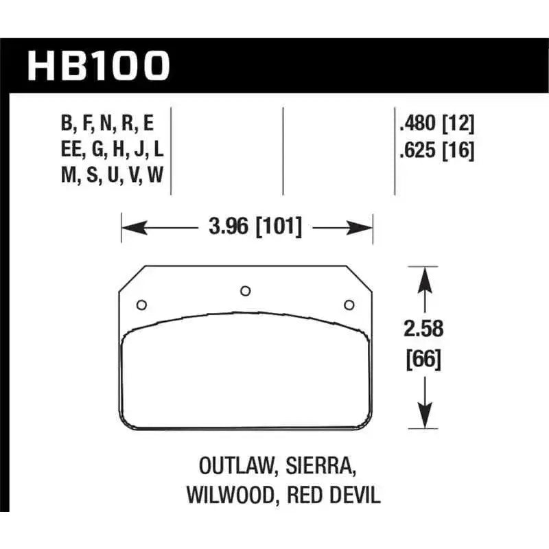 Hawk Performance HB100G.480