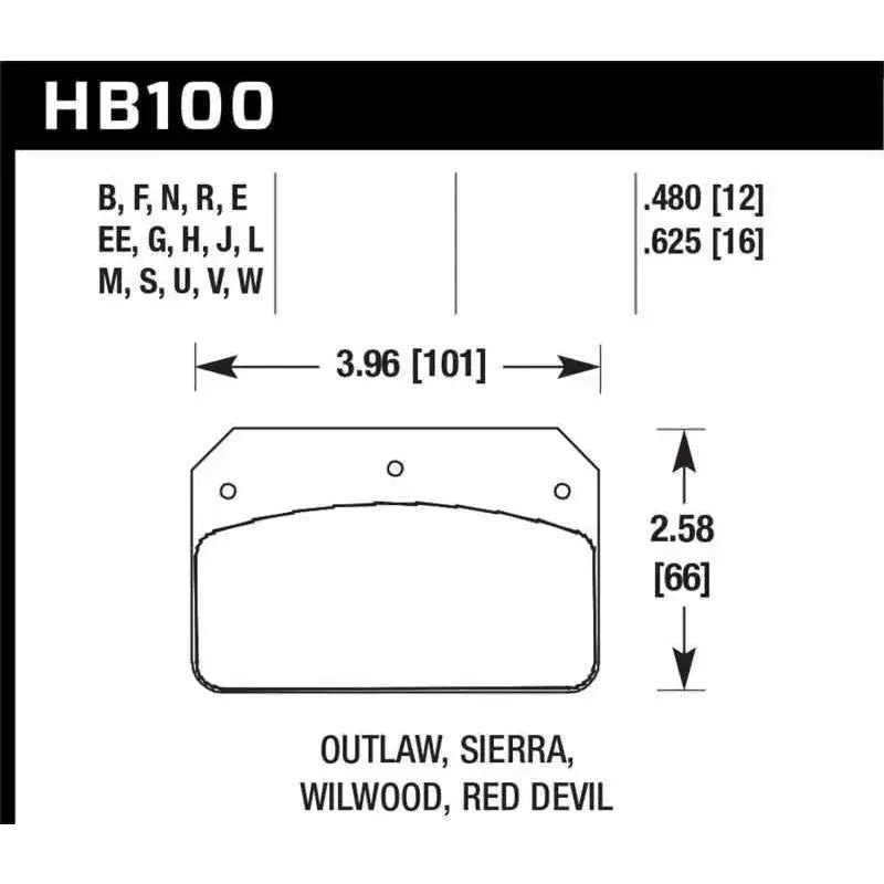 Hawk Performance HB100G.480