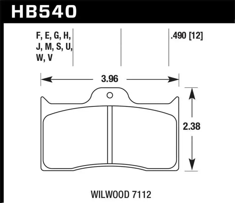 Hawk Performance HB540B.490 Hawk Wilwood HPS 5.0 Brake Pads