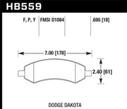 Hawk Performance HB559Y.695 Hawk LTS Street Brake Pads