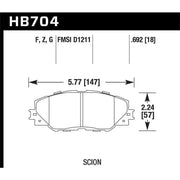 Hawk Performance HB704B.692 Hawk 06-16 Toyota RAV4 HPS 5.0 Front Brake Pads