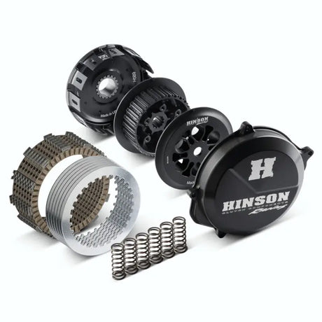 Disassembled Hinson Complete Clutch Kit for high-performance motorcycles, HC297-1901