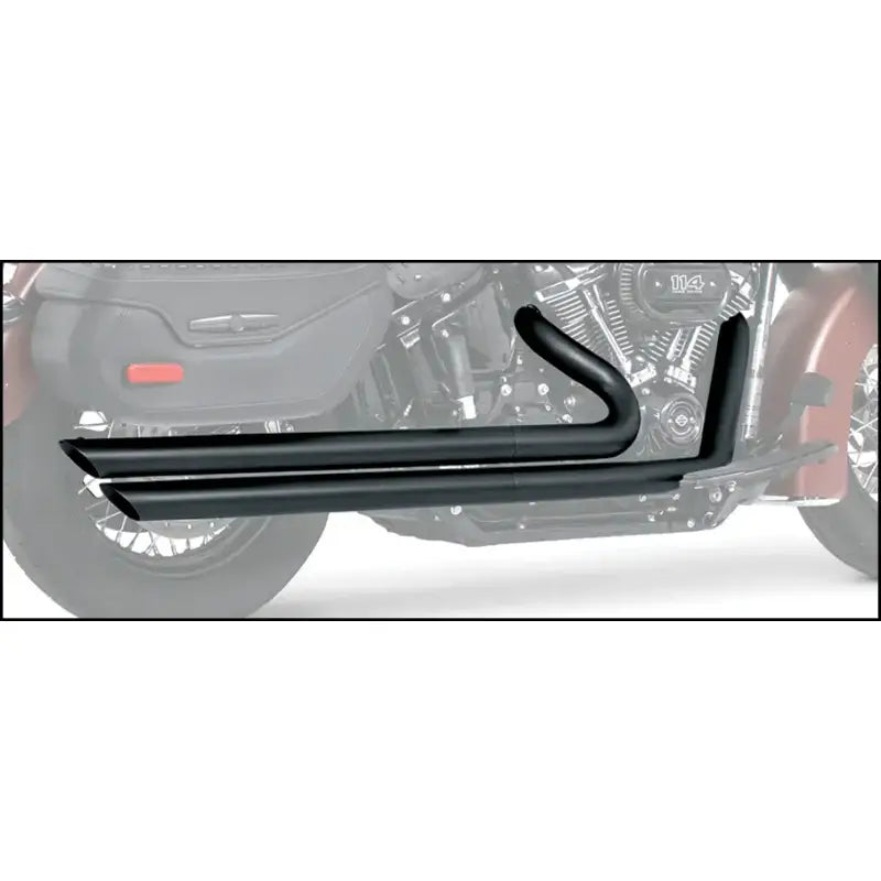 Matte black dual exhaust pipes for HD00039 Patriot Long Black 86 Softail motorcycle