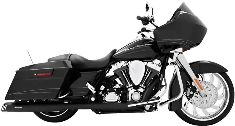 HD00128 True Dual Exhaust Header Black `95 08 Flt/H