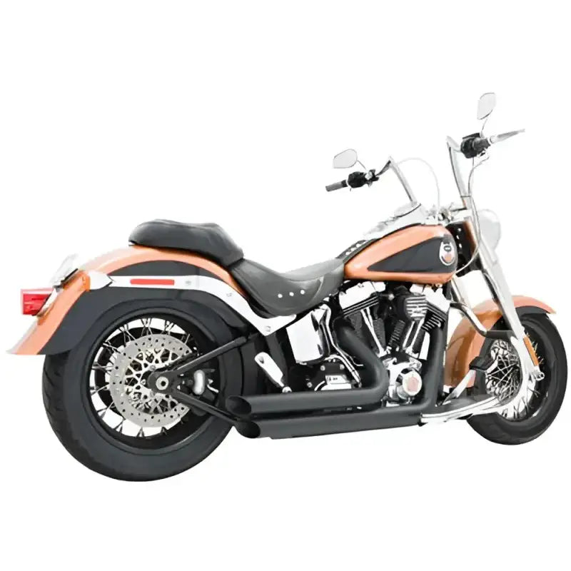 Orange and black cruiser motorcycle with black exhaust pipes for hd00252 amendment RV parts & accessories