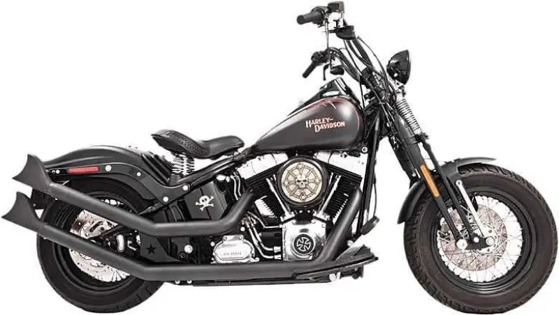 HD00265 Upsweep W/Fishtails Black `86 17 Softail