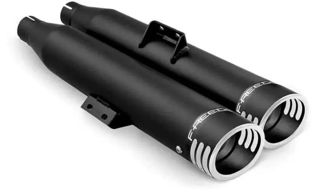 HD00388 Signature Slip Ons 3.25" Blk W/Blk Tip `14 20 Sportster