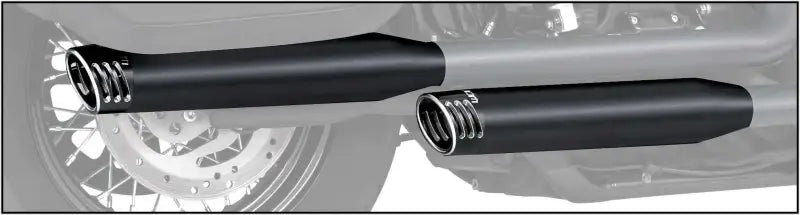 HD00714 Racing Slip Ons Black,Blk Tip M8, Flstf,Fxbr,Flsl,Fxlr Fxbb