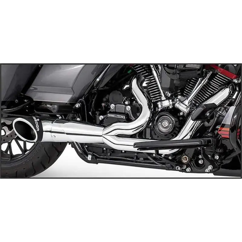 FREEDOM HD00837 Turnout 2 1 Chrome W/Blk Sculp Tip `95 16 Flt/H