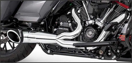 FREEDOM HD00837 Turnout 2 1 Chrome W/Blk Sculp Tip `95 16 Flt/H