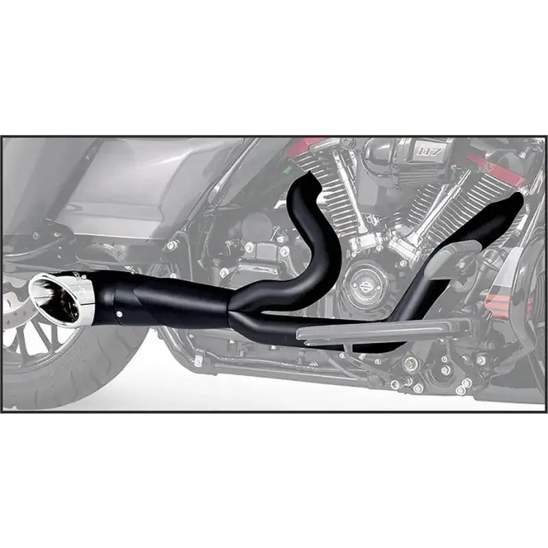 Black aftermarket turn-out exhaust for FLH FLT with chrome tip RV parts & accessories