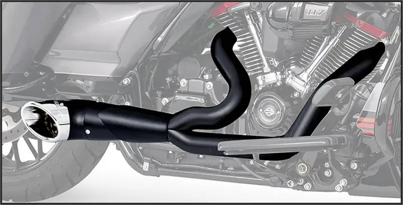 Black aftermarket turn-out exhaust for FLH FLT with chrome tip RV parts & accessories