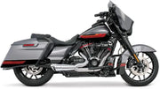 Gray and black Harley-Davidson FLH FLT touring motorcycle with red pinstripes and shorty chrome exhaust