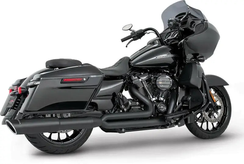 HD01793 Freedom Union 2-1 Black W/Blk Sculp Tip `17-24 Flt/H - RV and Auto Parts