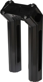 HOFMANN DESIGNS HDB-1013B H/D Billet Risers 8" Black Kickback