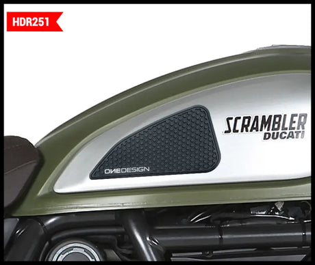 ONE EMBLEMS Hdr Tank Side Pad Black Duc for Powersports