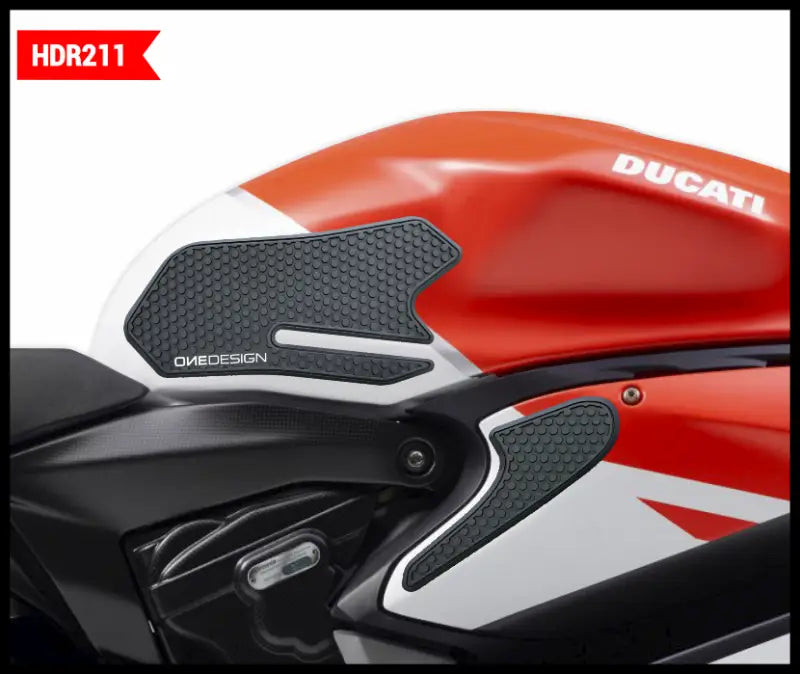 ONE EMBLEMS Hdr Tank Side Pad Black Duc for Powersports