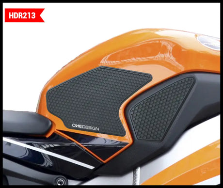 ONE EMBLEMS Hdr Tank Side Pad Black Hon for Powersports