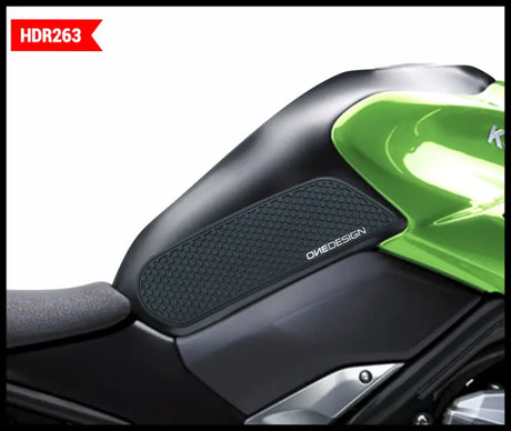 ONE EMBLEMS Hdr Tank Side Pad Black Kaw for Powersports