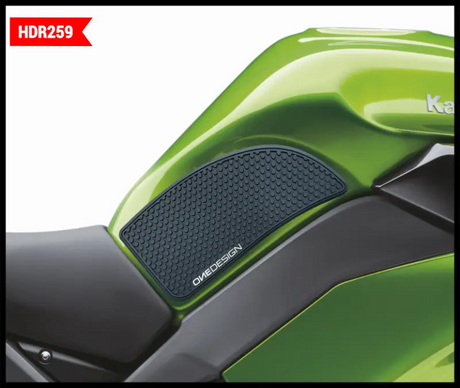 ONE EMBLEMS Hdr Tank Side Pad Black Kaw for Powersports