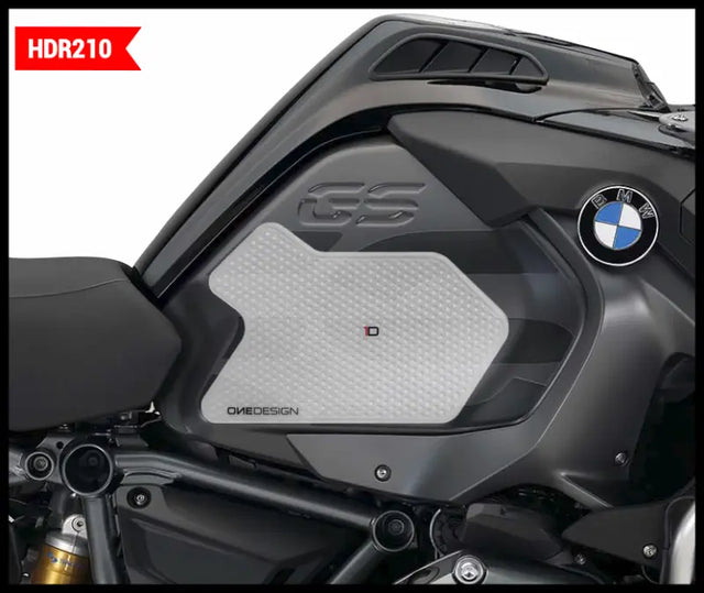 ONE EMBLEMS Hdr Tank Side Pad Clear Bmw for Powersports