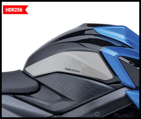 ONE EMBLEMS Hdr Tank Side Pad Clear Suz for Powersports