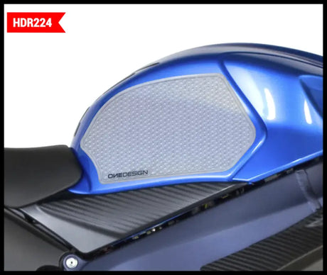 ONE EMBLEMS Hdr Tank Side Pad Clear Suz for Powersports