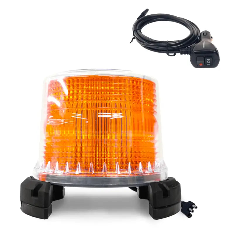 Amber rotating warning light with magnetic base for HE-XB-SMA-W Driver and Helios X-Mod
