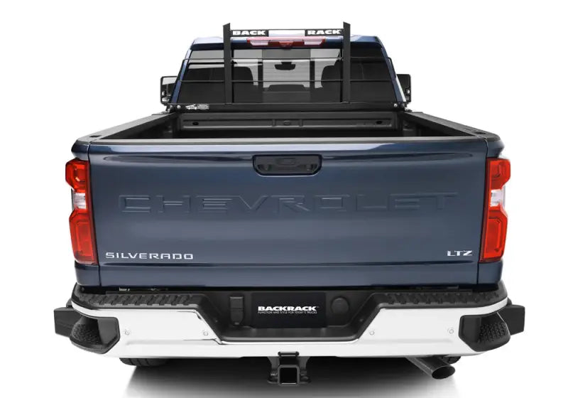 BackRack Headache Rack Frame Only for Chevrolet Silverado, Black Powder Coated Steel, Horizontal Bar, Compatible with Tonneau Cover